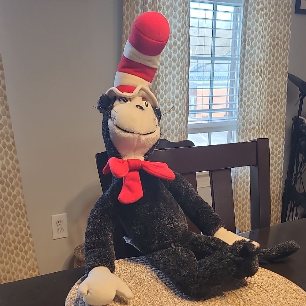 Vintage 1983 Dr. Seuss Black and Red Cat in the Hat Plush